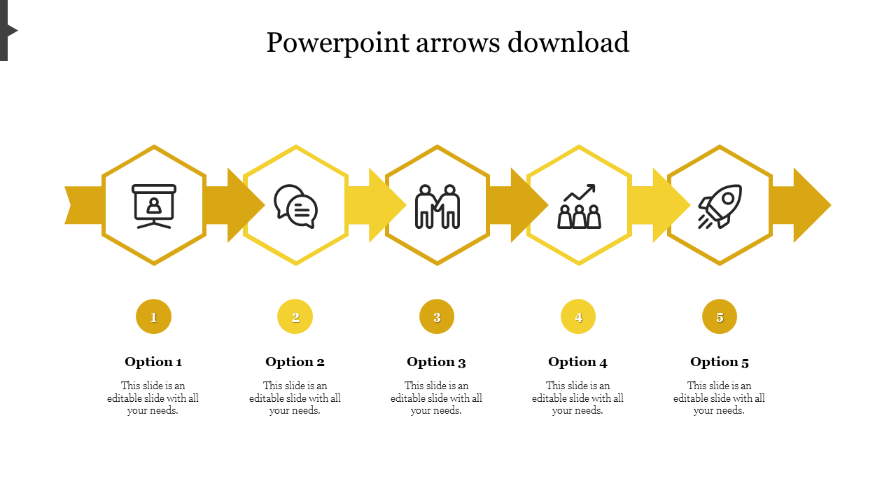 Free - Be Ready To Use Our PowerPoint Arrows Download 5-Node